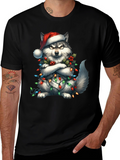Festive Husky Christmas Lights T-Shirt