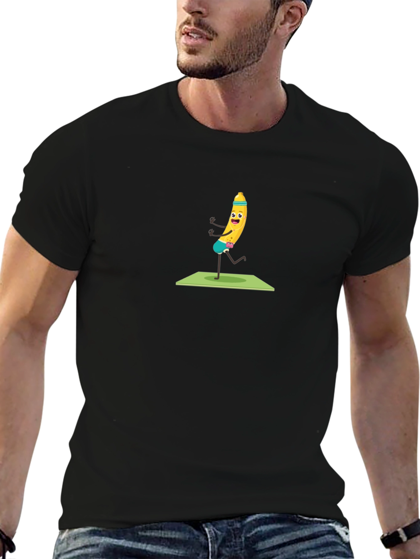 Funny Banana Yoga T-Shirt - Black