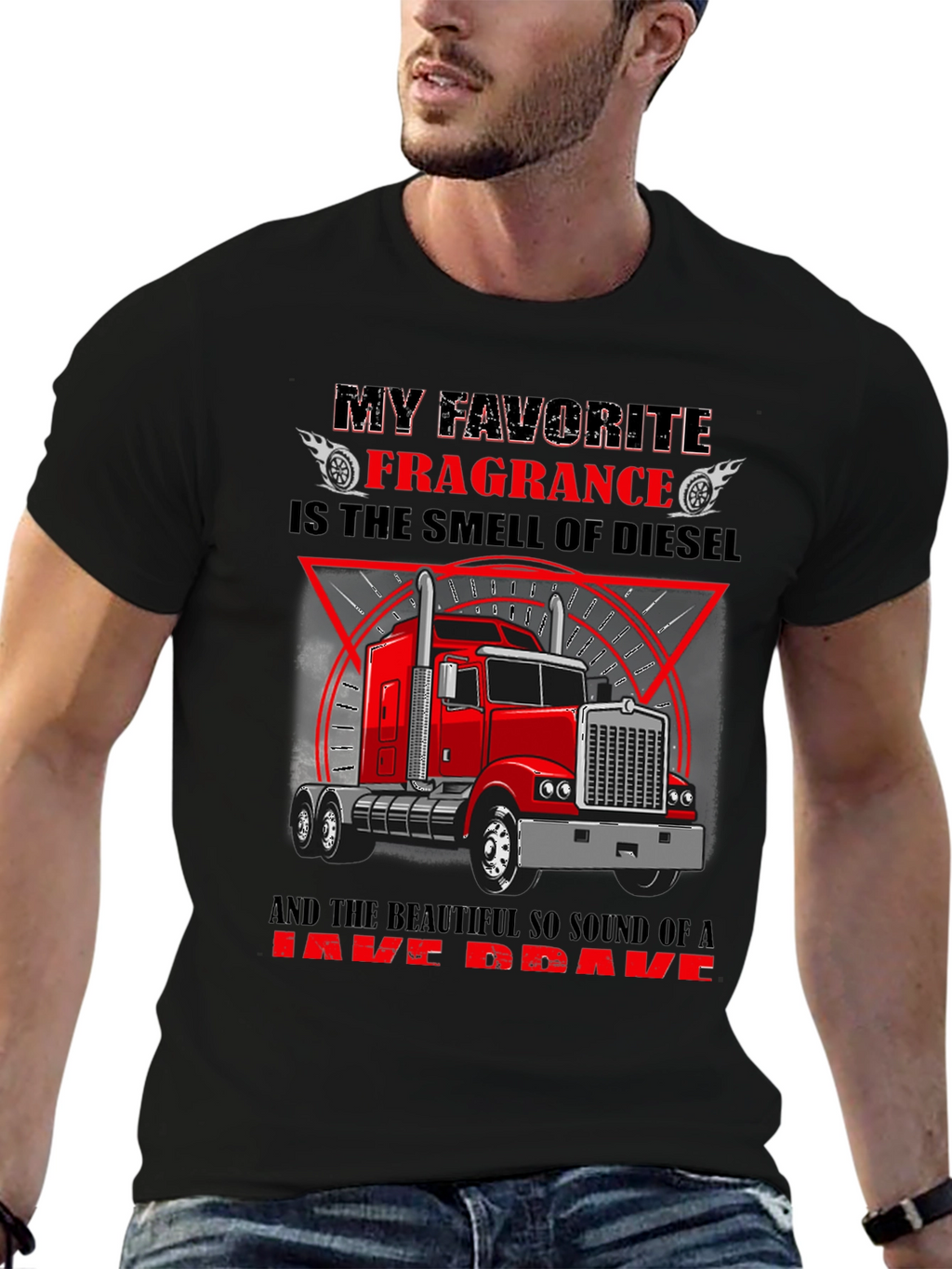 Diesel Smell Trucker T-Shirt - Black