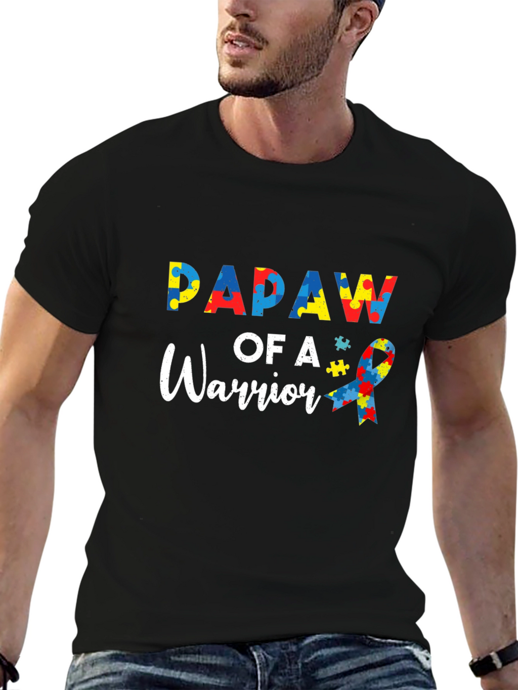 PAPAW of A Warrior Autism Awareness T-Shirt