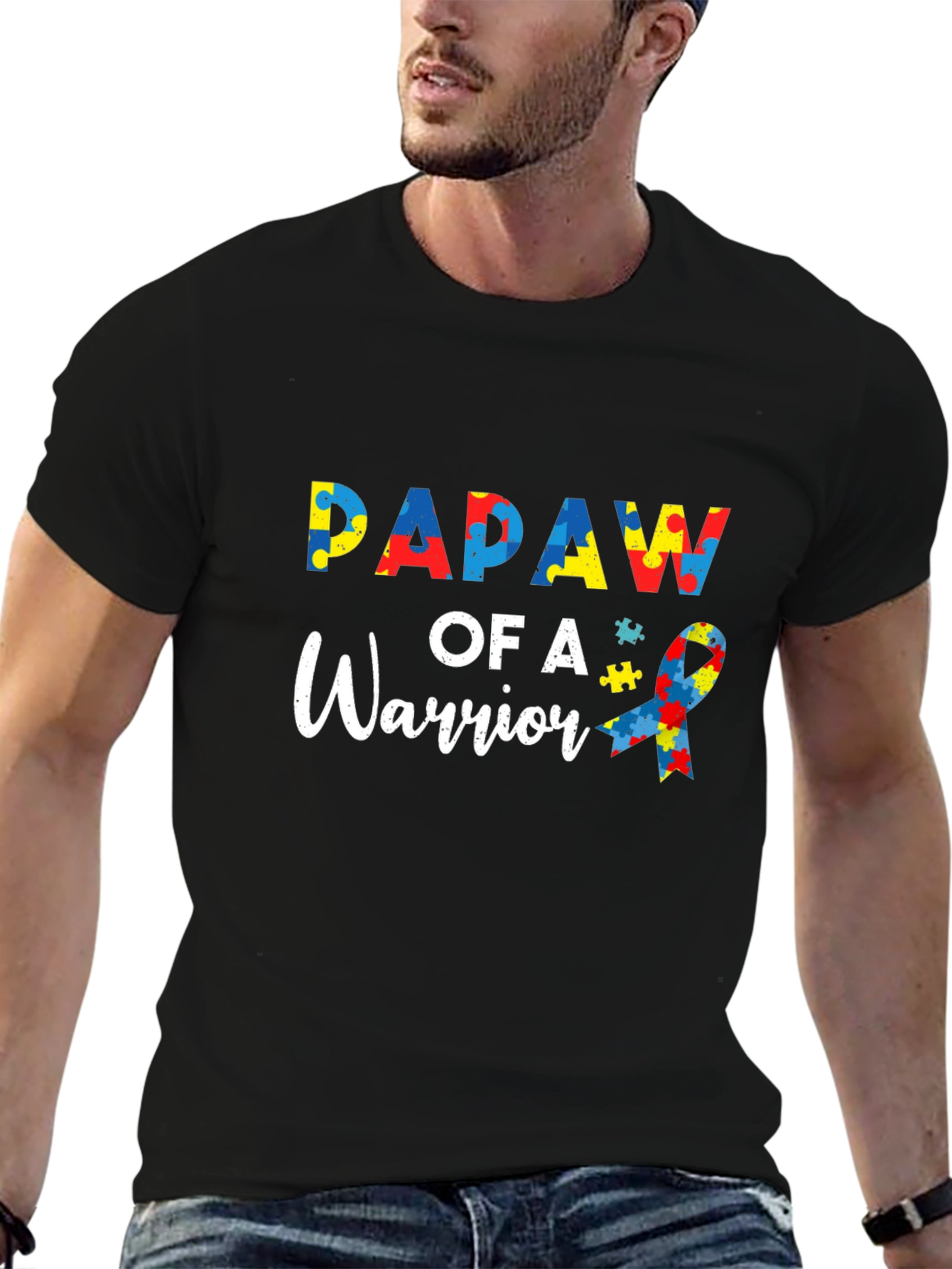 PAPAW of A Warrior Autism Awareness T-Shirt