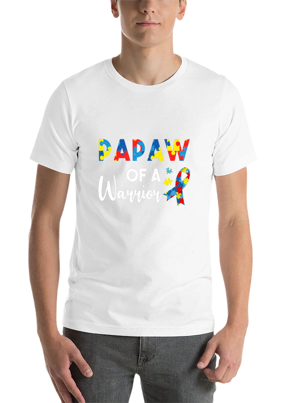 PAPAW of A Warrior Autism Awareness T-Shirt