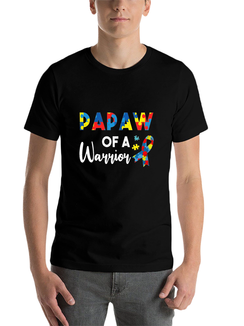 PAPAW of A Warrior Autism Awareness T-Shirt