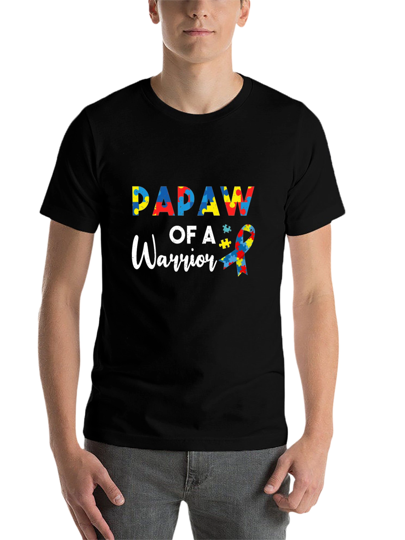 PAPAW of A Warrior Autism Awareness T-Shirt