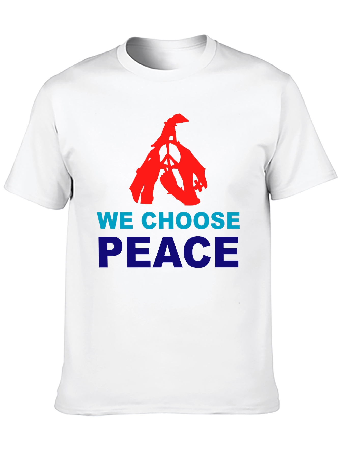 We Choose Peace Graphic Tee - Black Cotton T-Shirt
