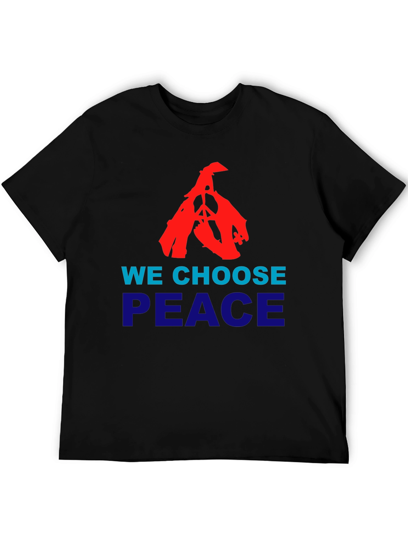 We Choose Peace Graphic Tee - Black Cotton T-Shirt