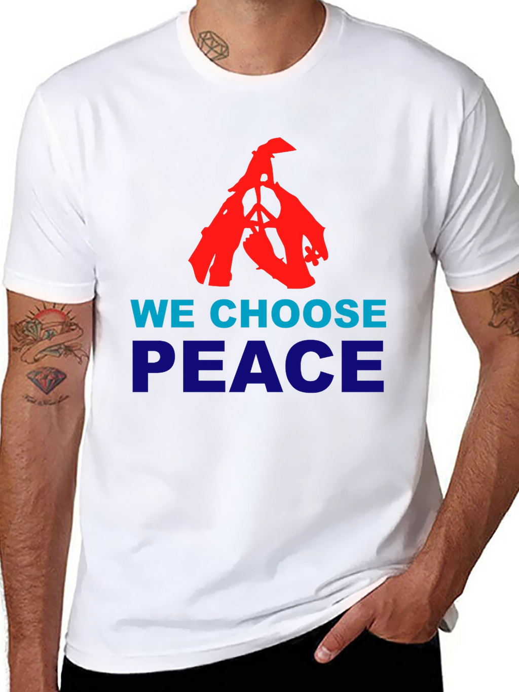 We Choose Peace Graphic Tee - Black Cotton T-Shirt