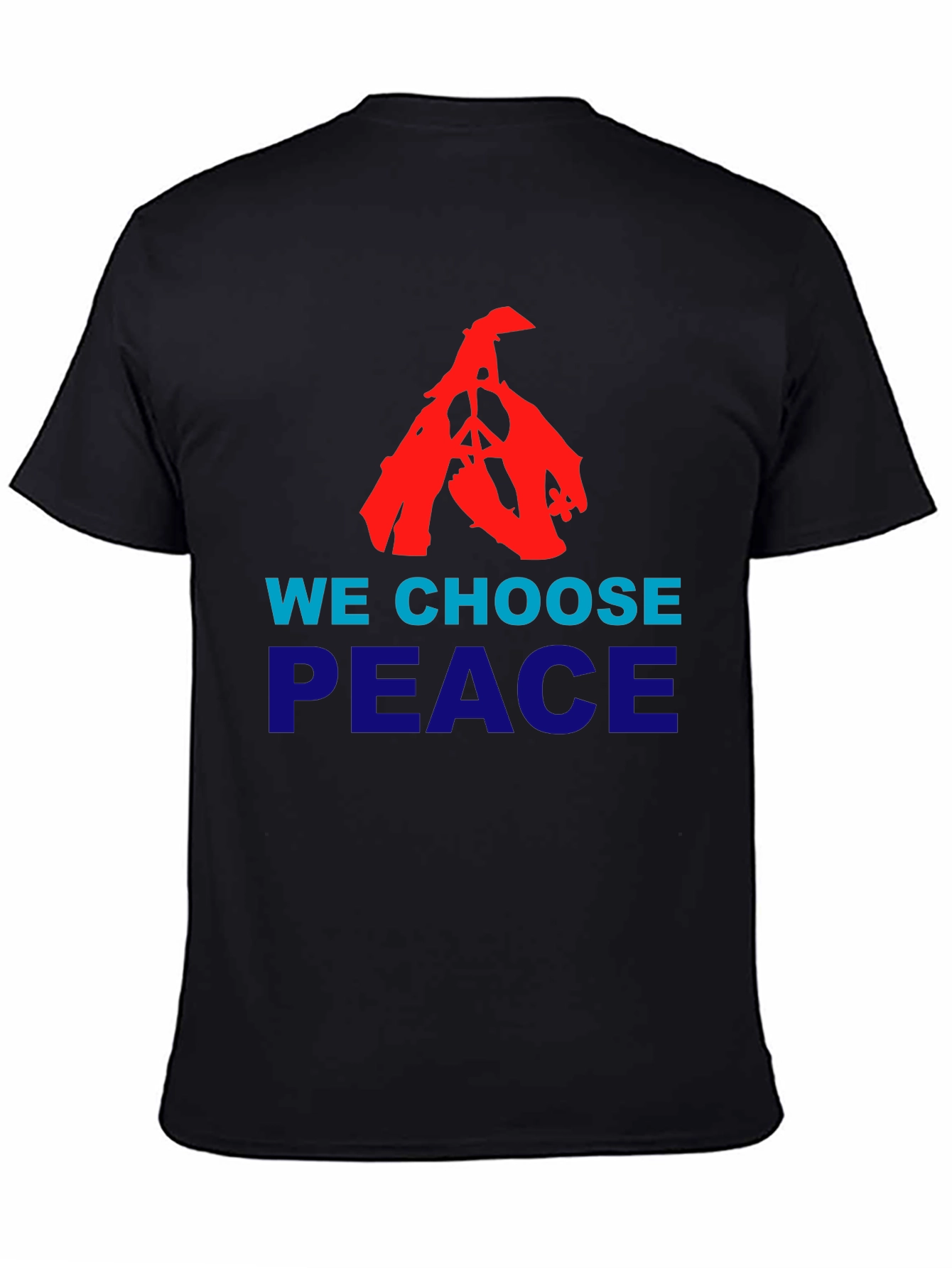 We Choose Peace Graphic Tee - Black Cotton T-Shirt