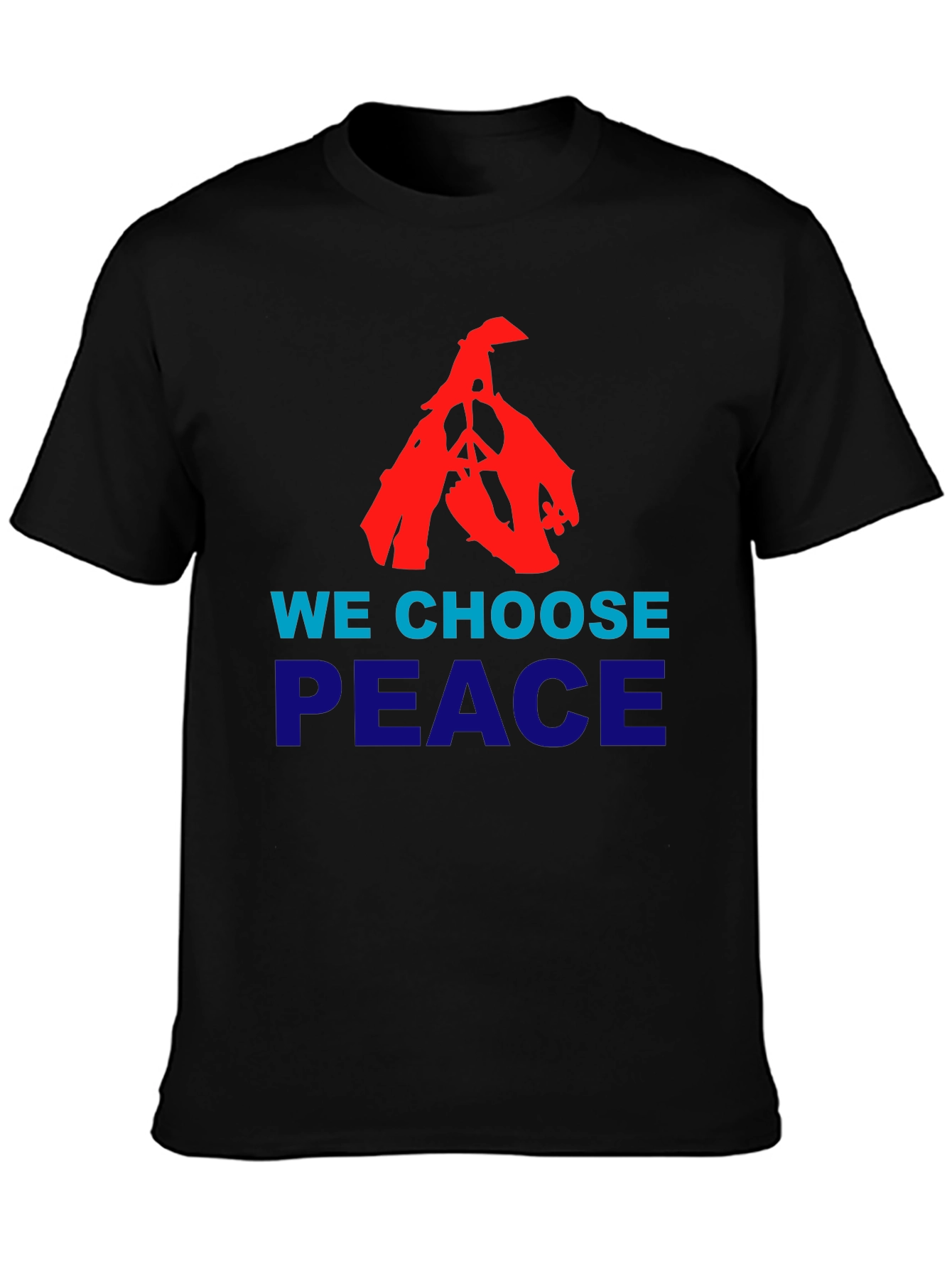 We Choose Peace Graphic Tee - Black Cotton T-Shirt