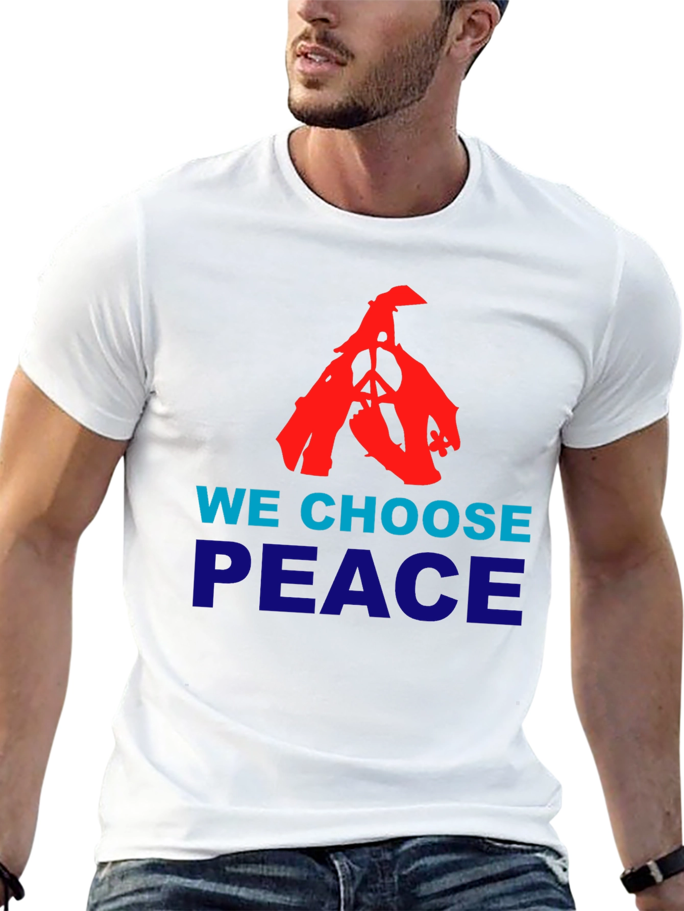We Choose Peace Graphic Tee - Black Cotton T-Shirt