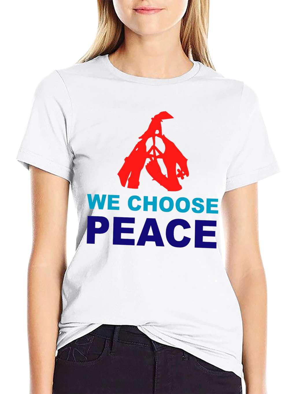 We Choose Peace Graphic Tee - Black Cotton T-Shirt