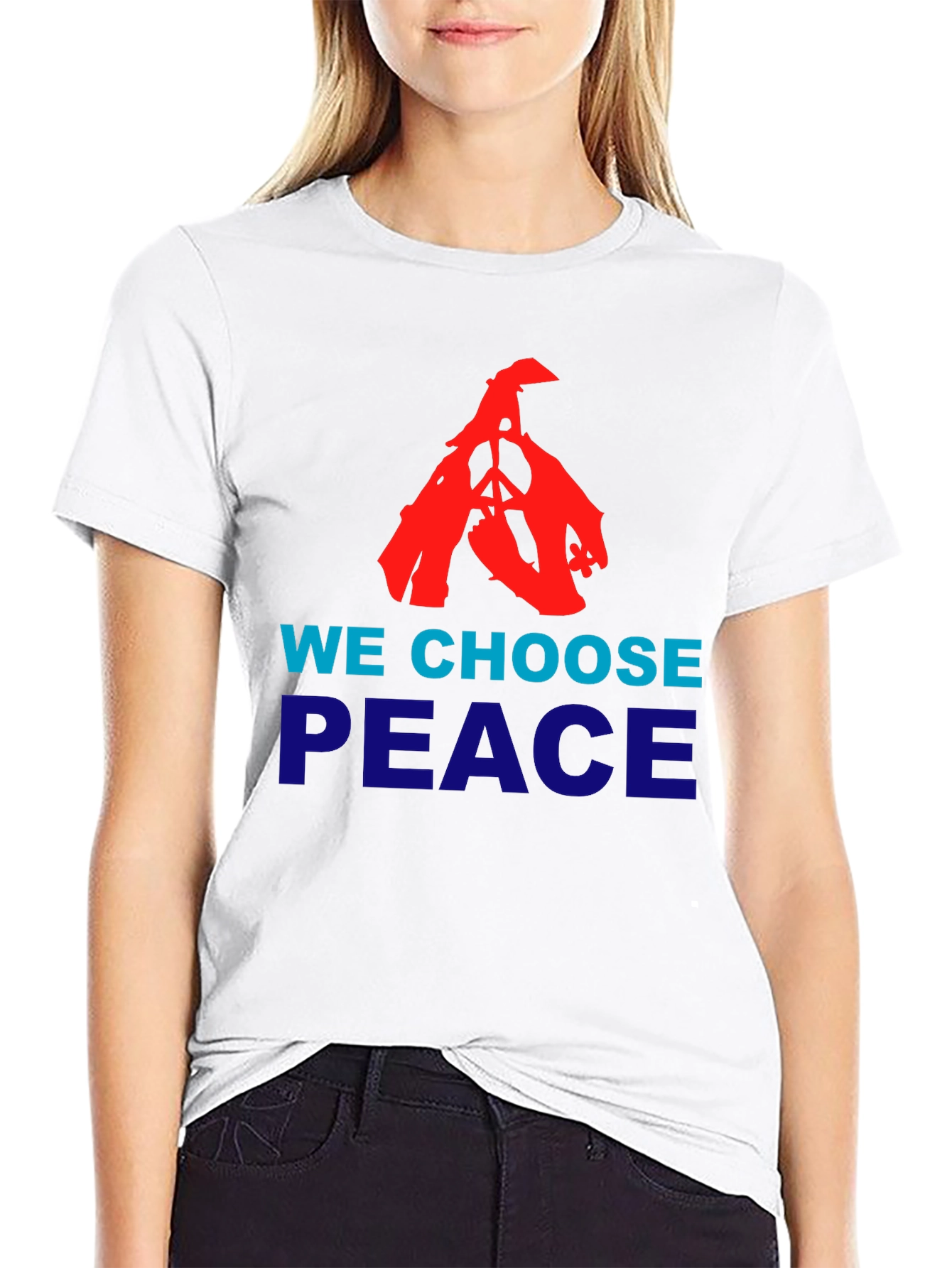 We Choose Peace Graphic Tee - Black Cotton T-Shirt