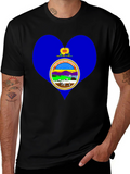 Kansas State Flag Heart T-Shirt