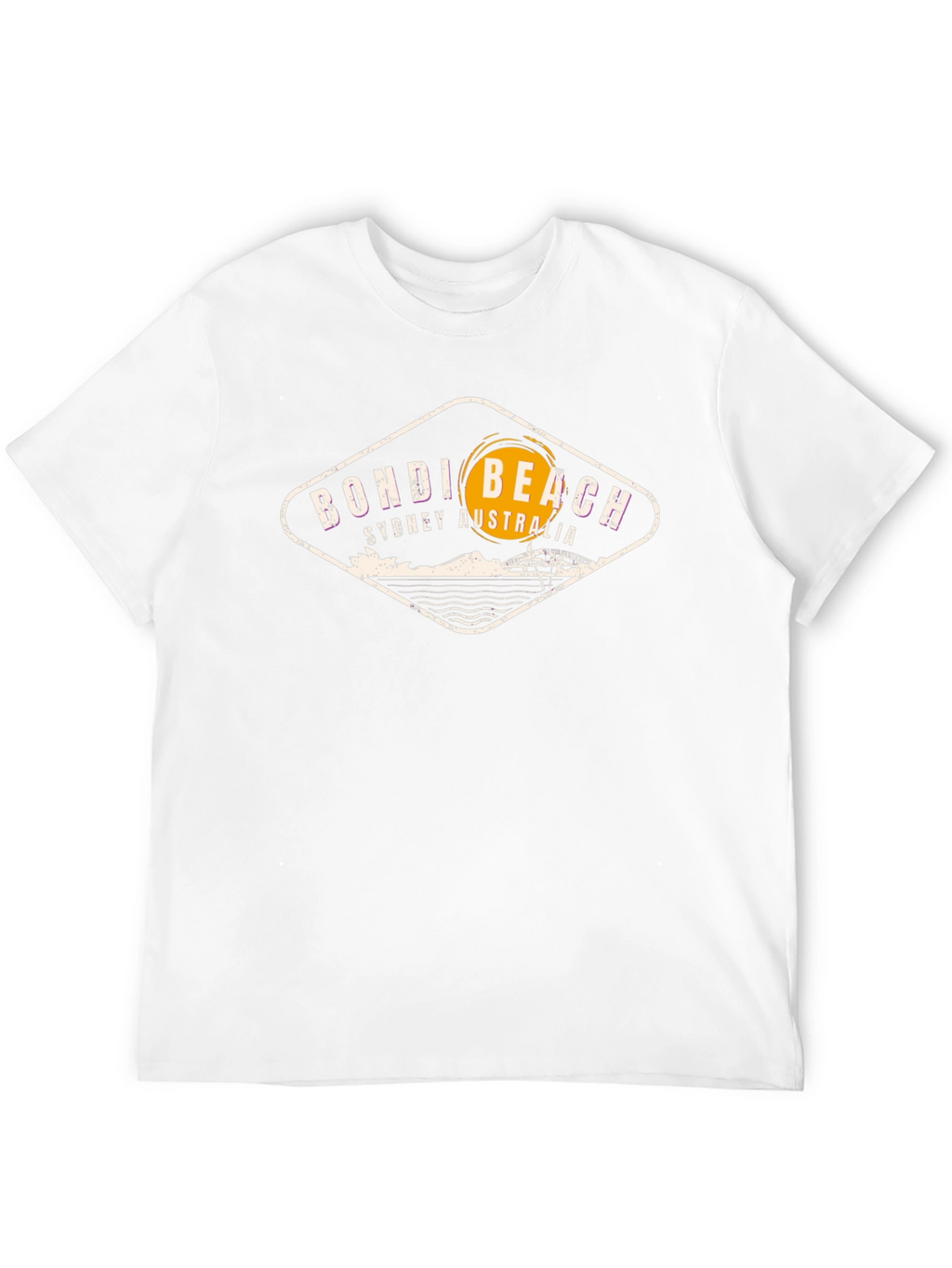 Bondi Beach Mens Black Graphic T-Shirt