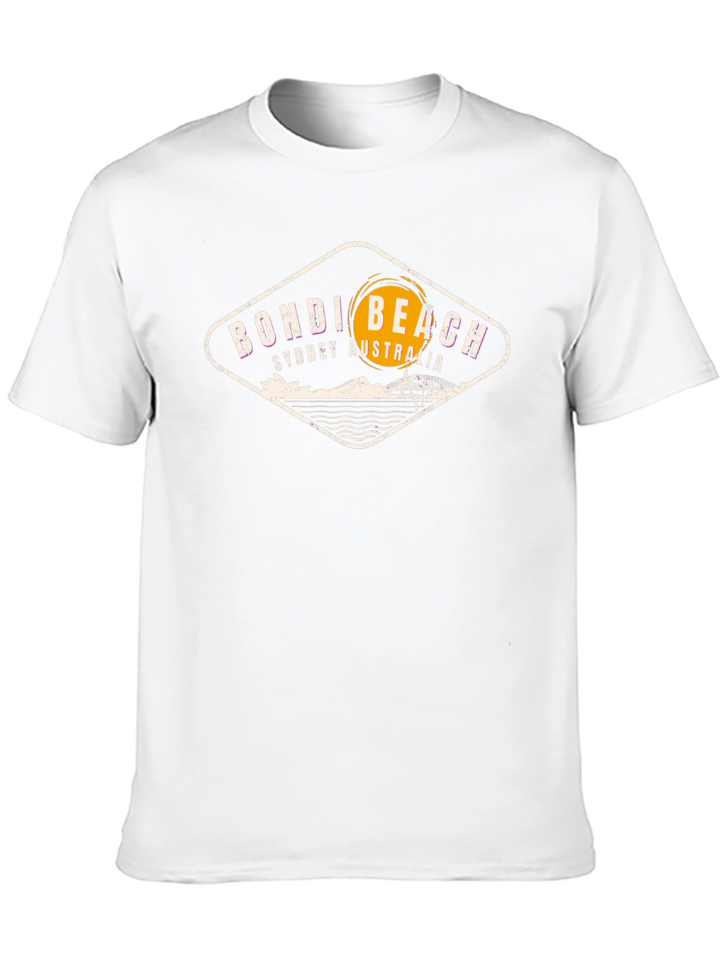 Bondi Beach Mens Black Graphic T-Shirt