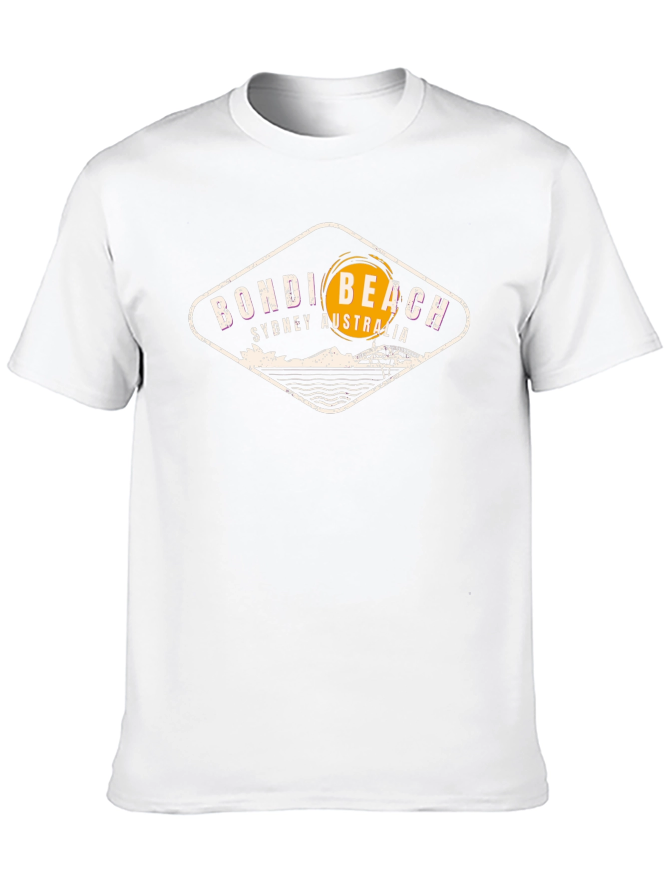 Bondi Beach Mens Black Graphic T-Shirt