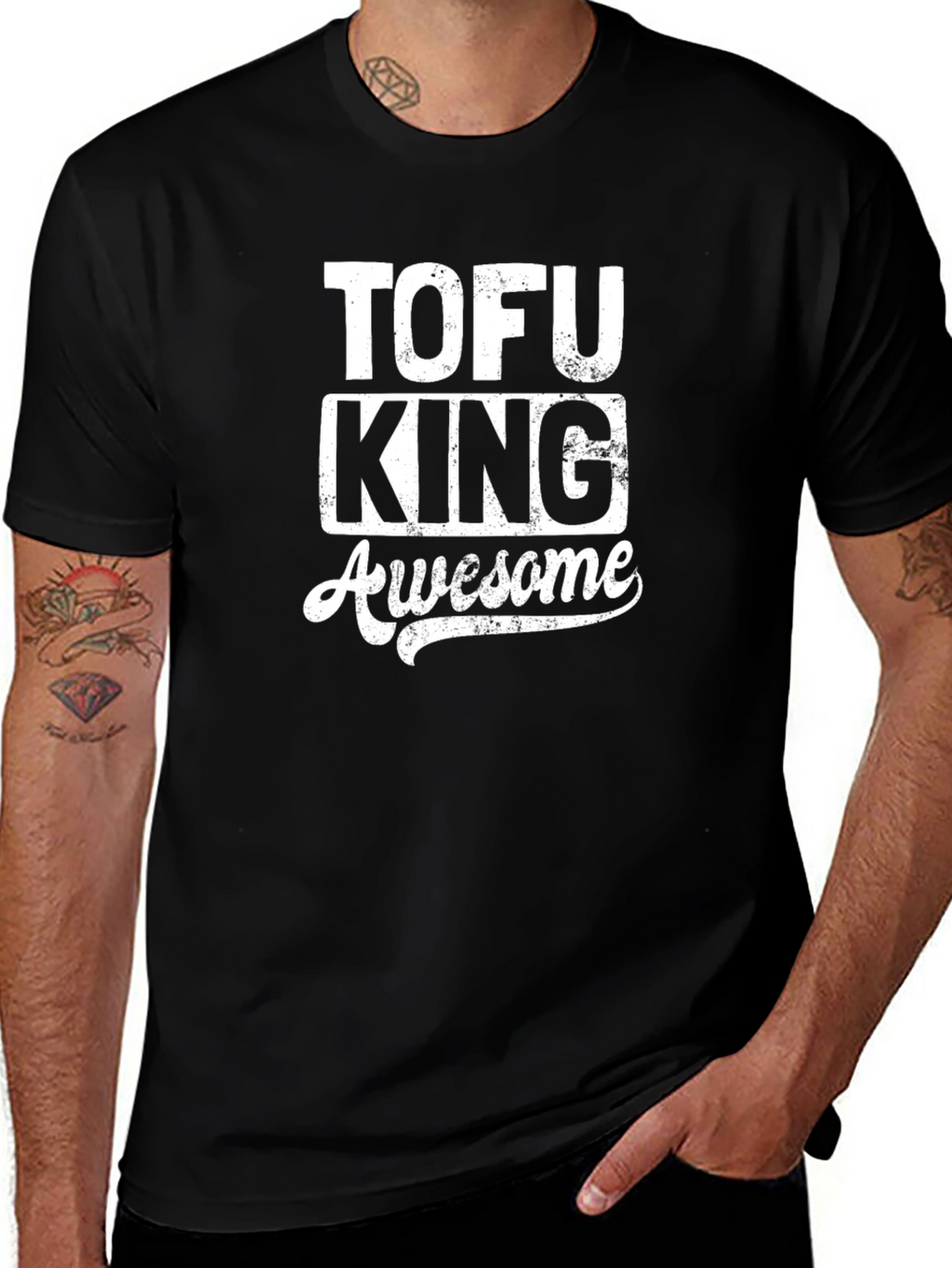 Tofu King Awesome Graphic Tee - Black
