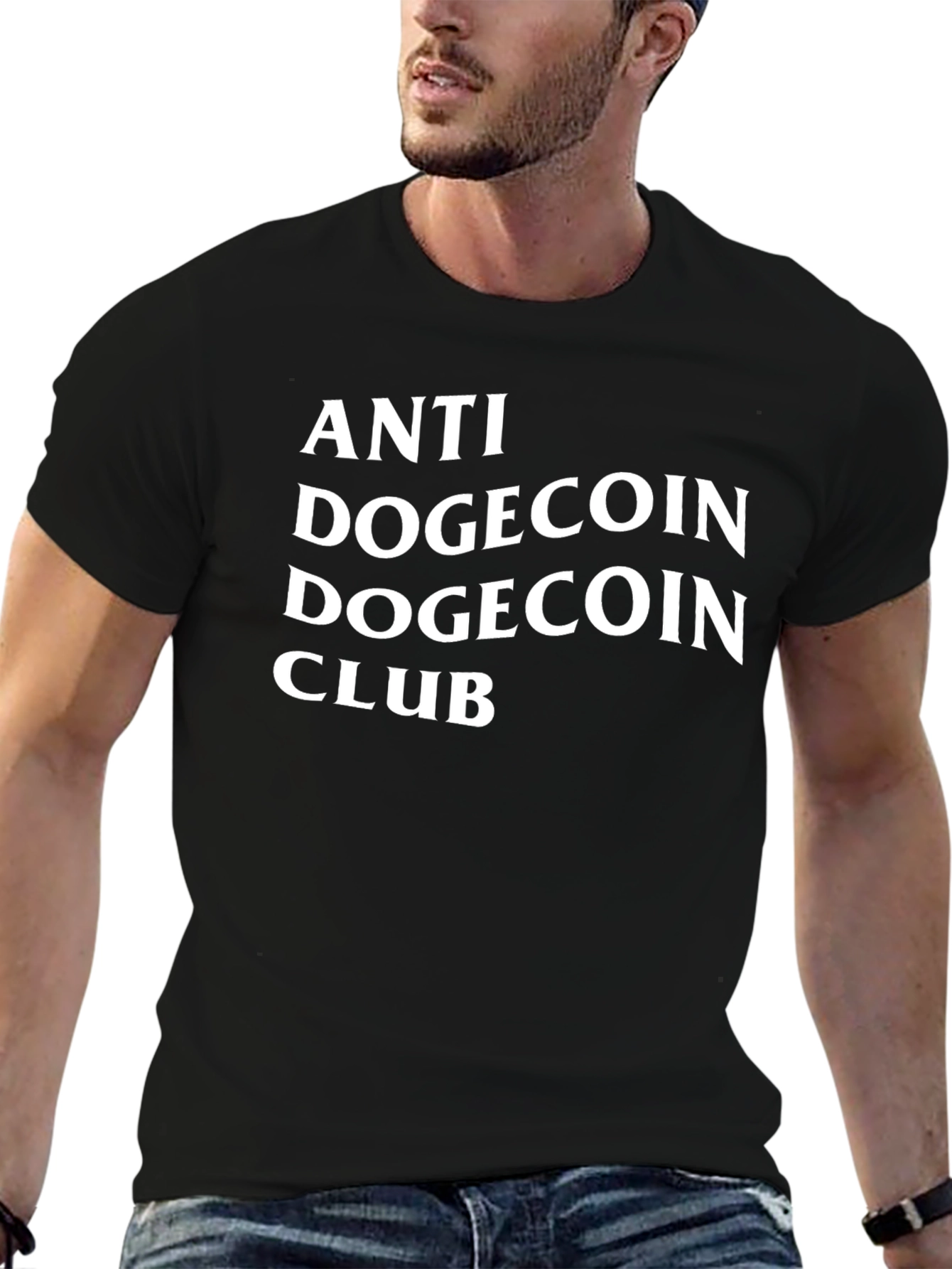Anti Dogecoin Club Black T-Shirt