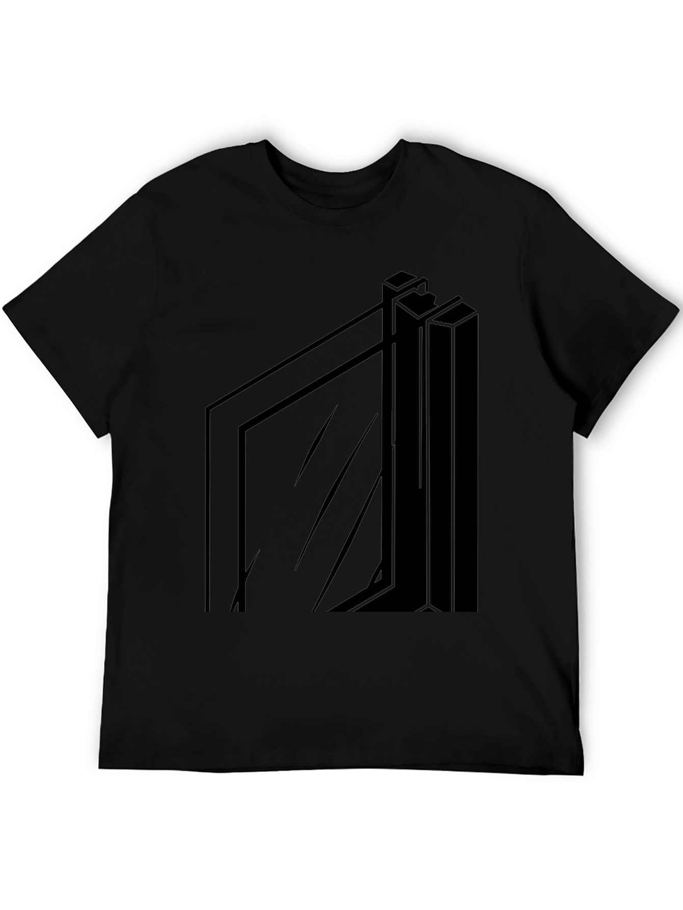 Modern Geometric Black T-Shirt
