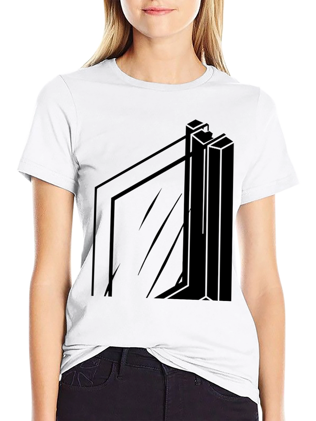 Modern Geometric Black T-Shirt