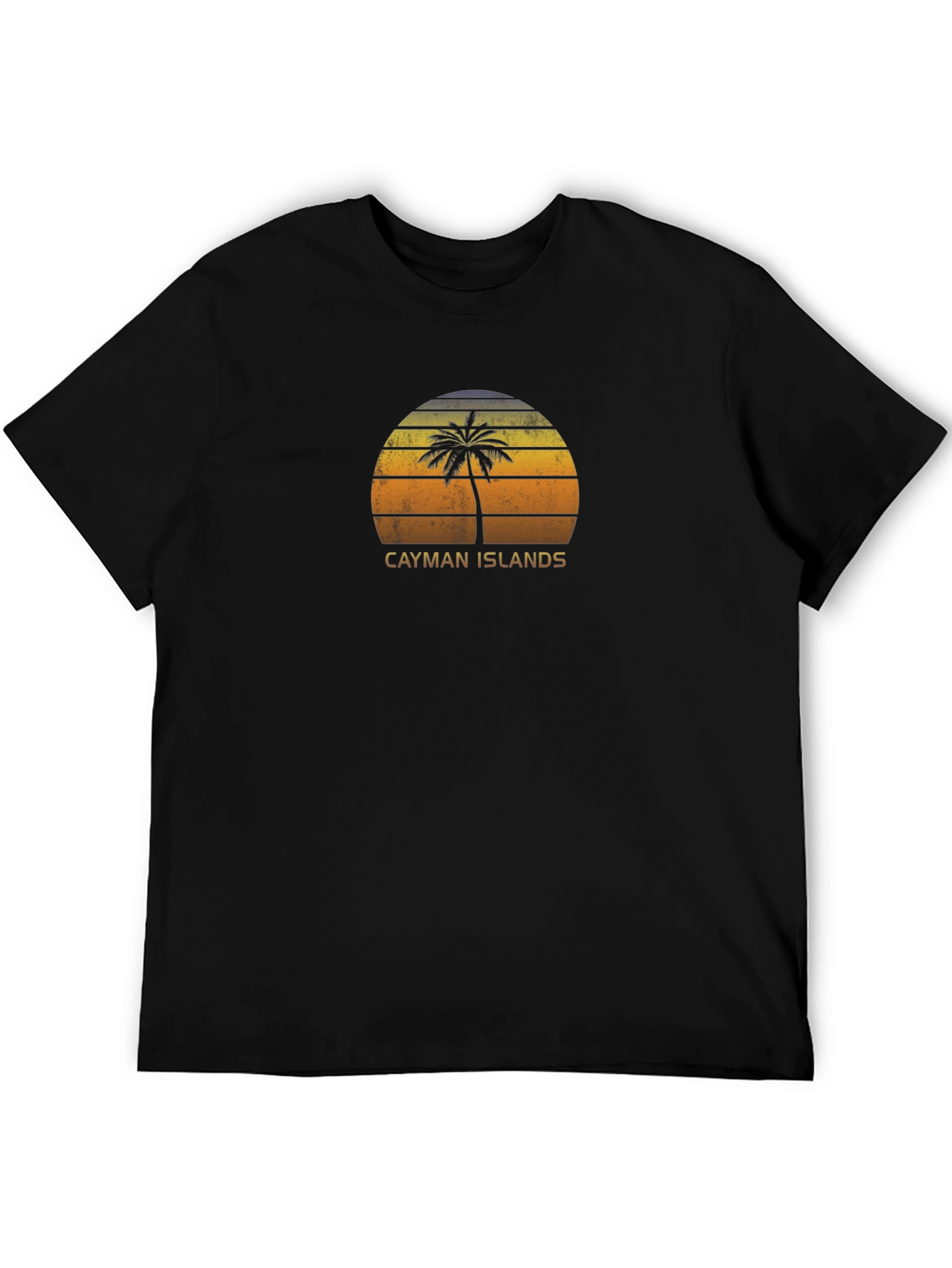 Cayman Islands Palm Sunset T-Shirt - Black