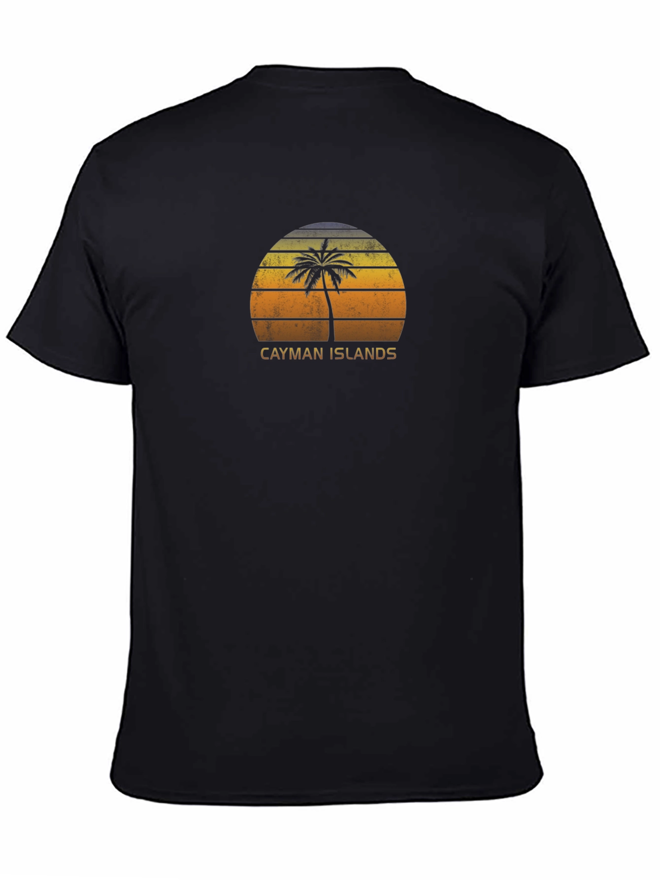 Cayman Islands Palm Sunset T-Shirt - Black