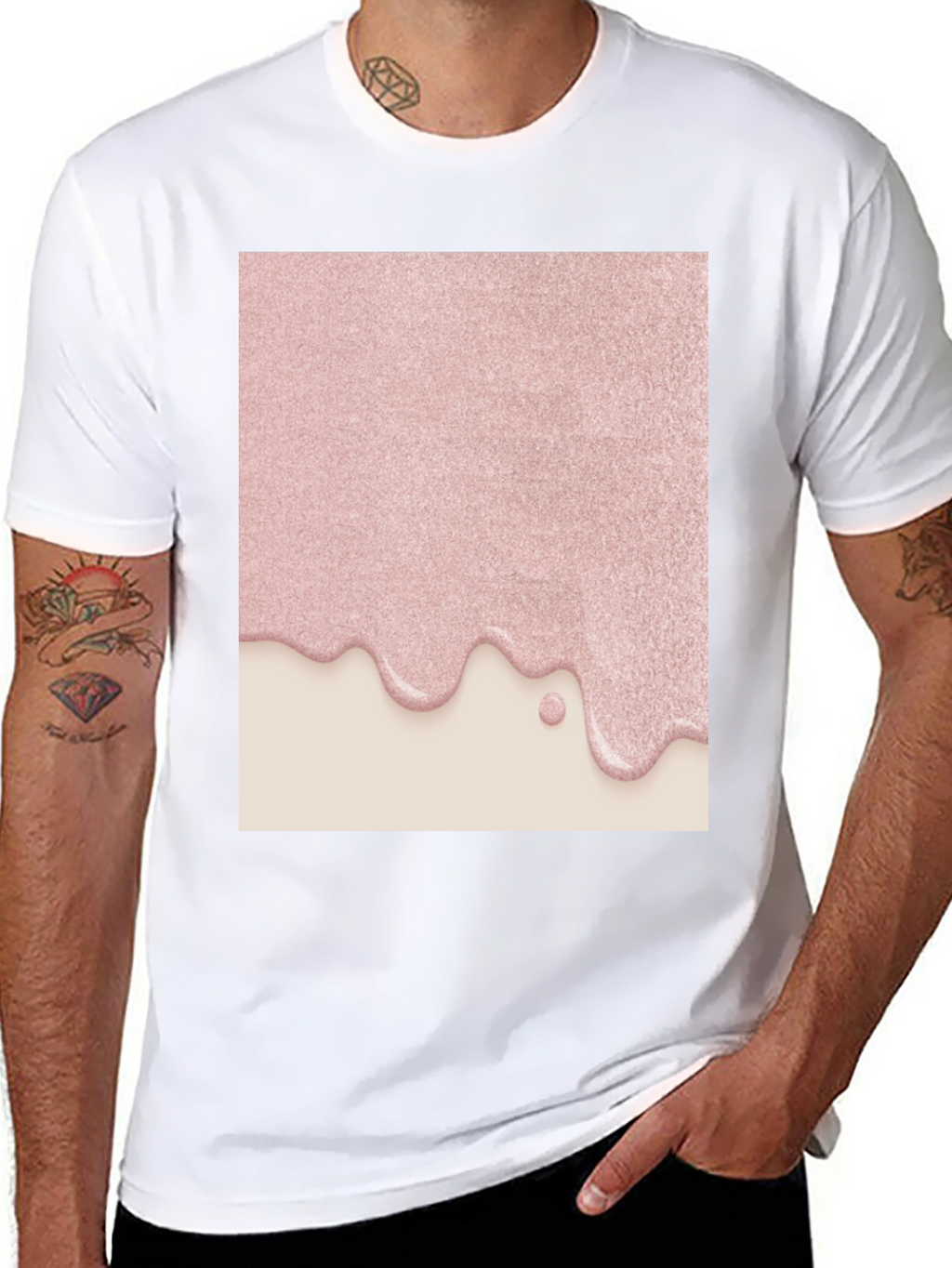 Pink Drip Graphic Tee - Modern Stylish Design