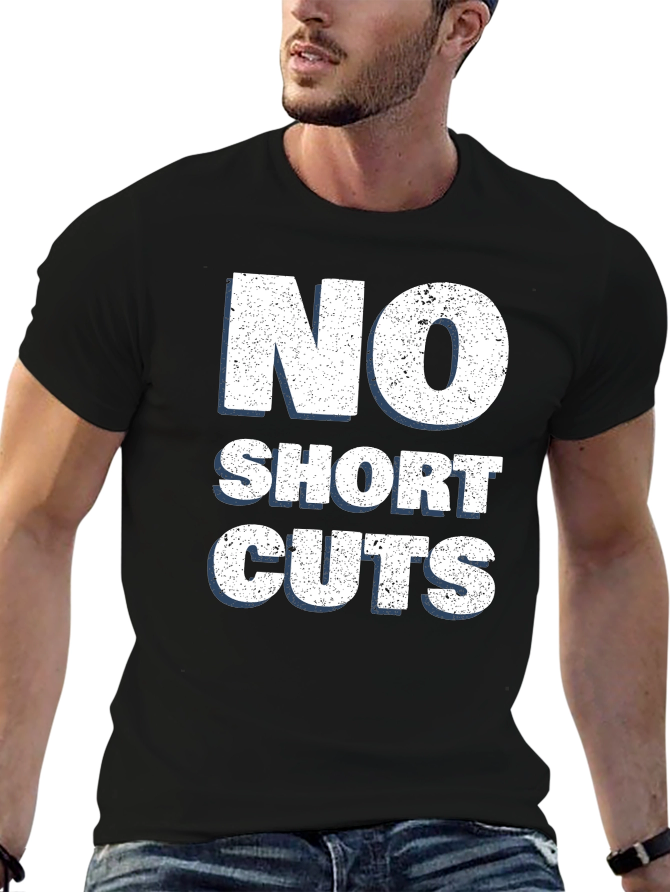 No Shortcuts Graphic Tee - Mens Black T-Shirt