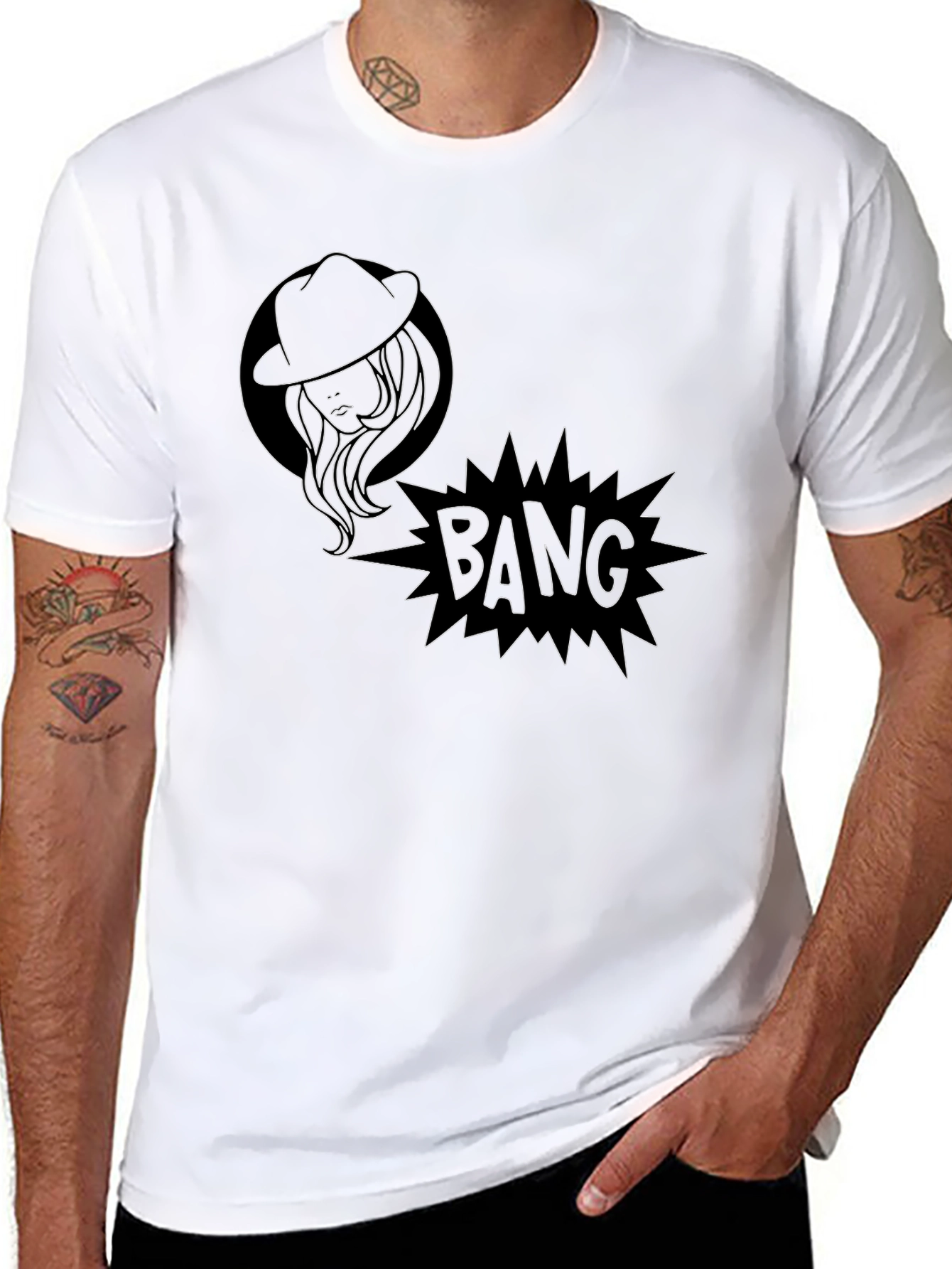 Bang! Graphic Print Black T-Shirt