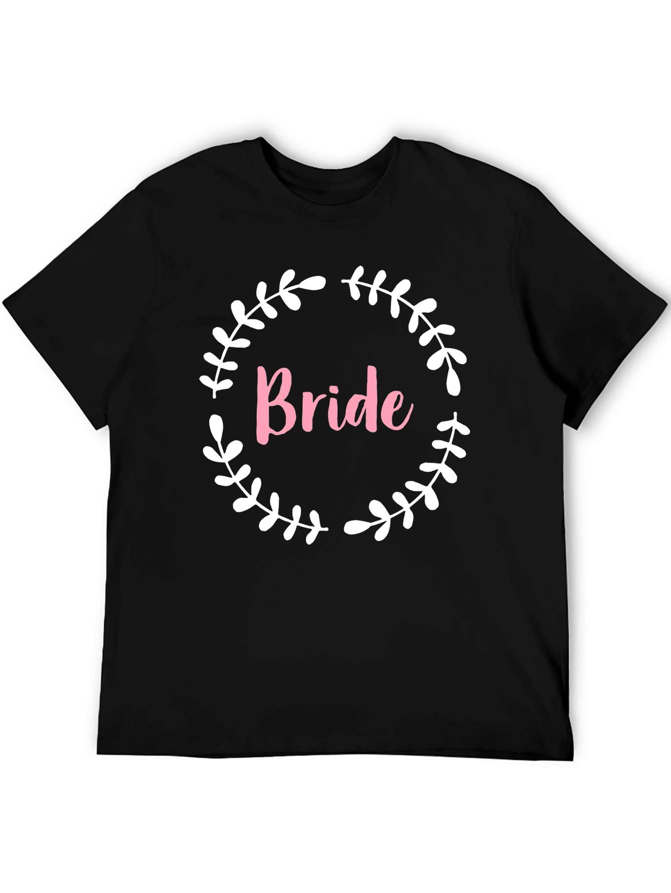 Bride T-Shirt with Floral Wreath Design