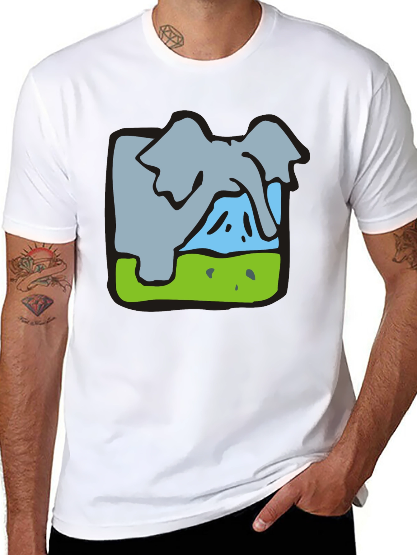 Elephant Graphic Tee - Soft Cotton Blend