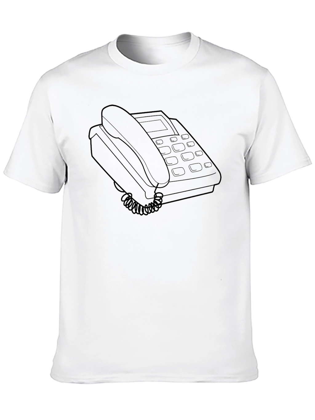 Retro Telephone Graphic T-Shirt - Black