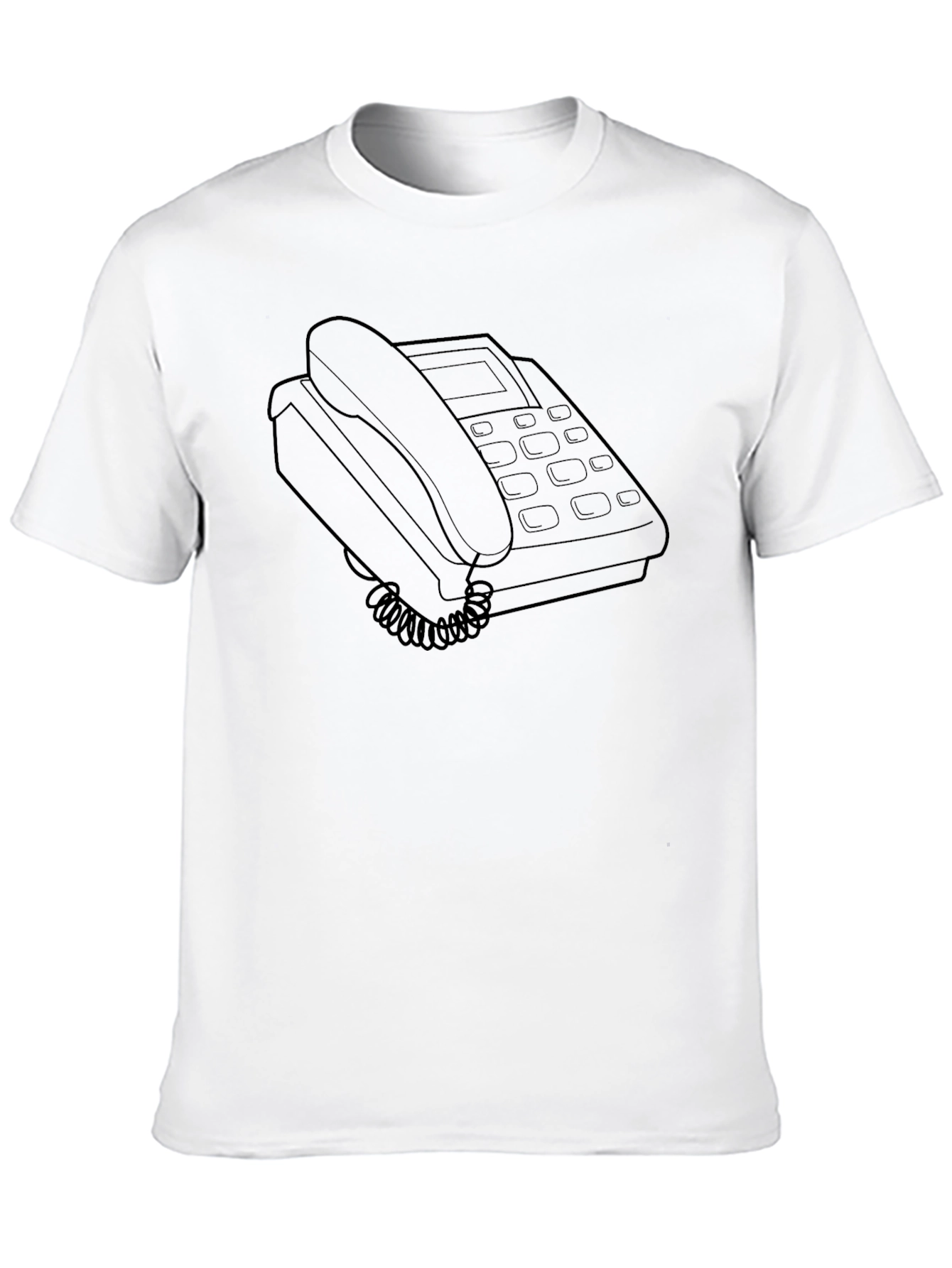 Retro Telephone Graphic T-Shirt - Black
