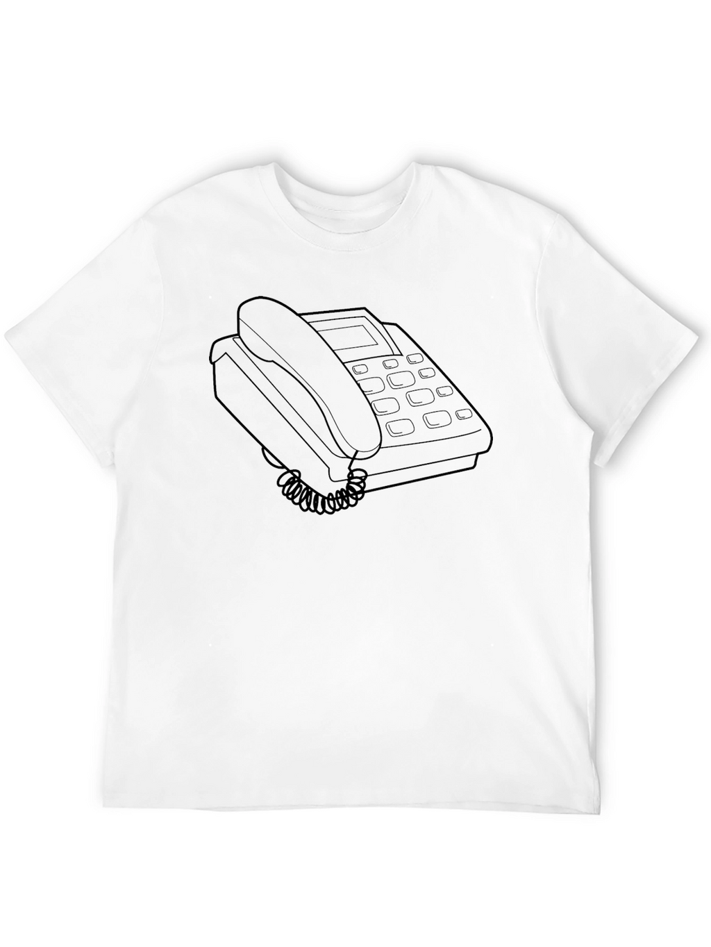 Retro Telephone Graphic T-Shirt - Black