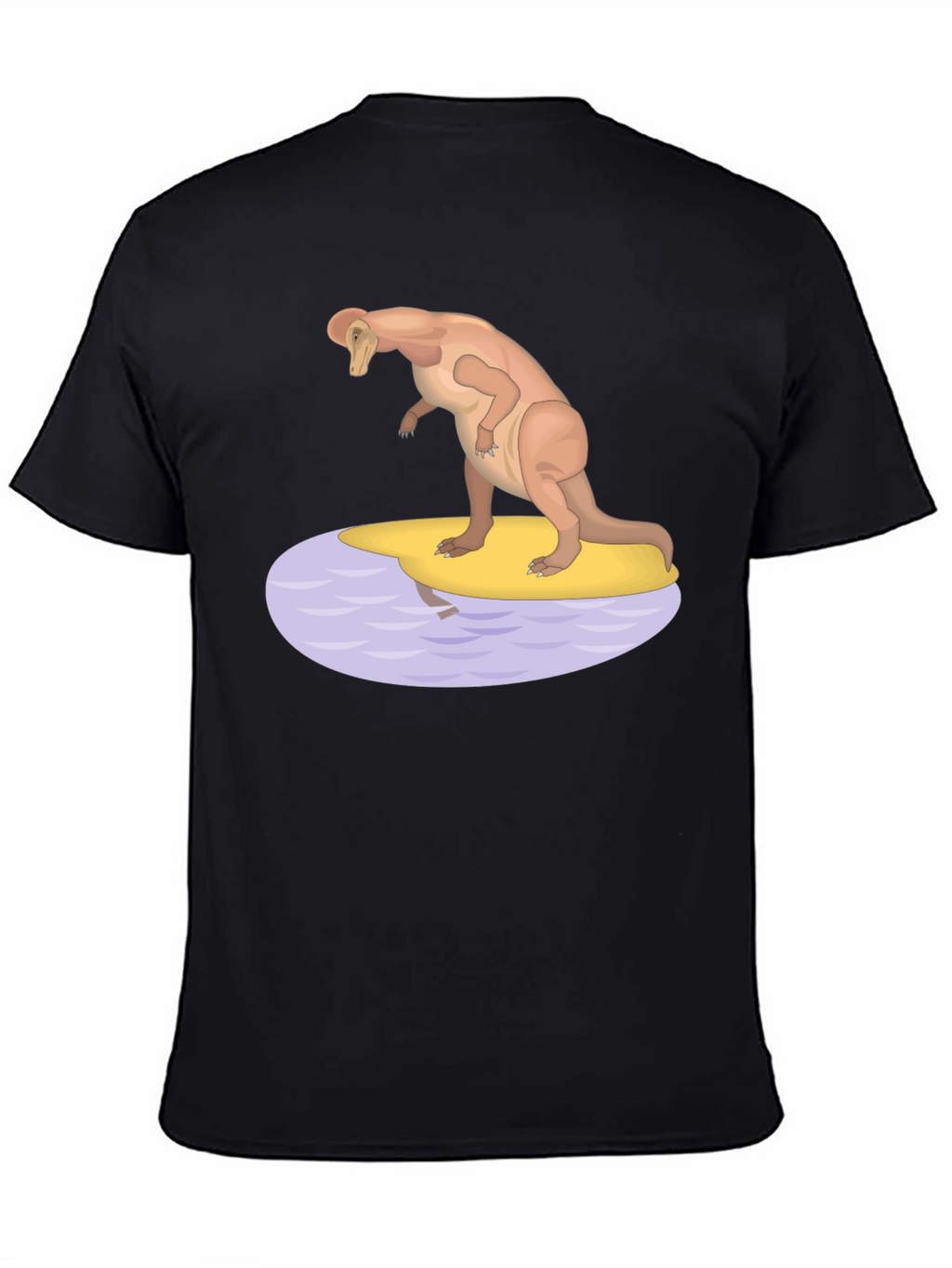 Dinosaur Surfing Graphic T-Shirt - Black