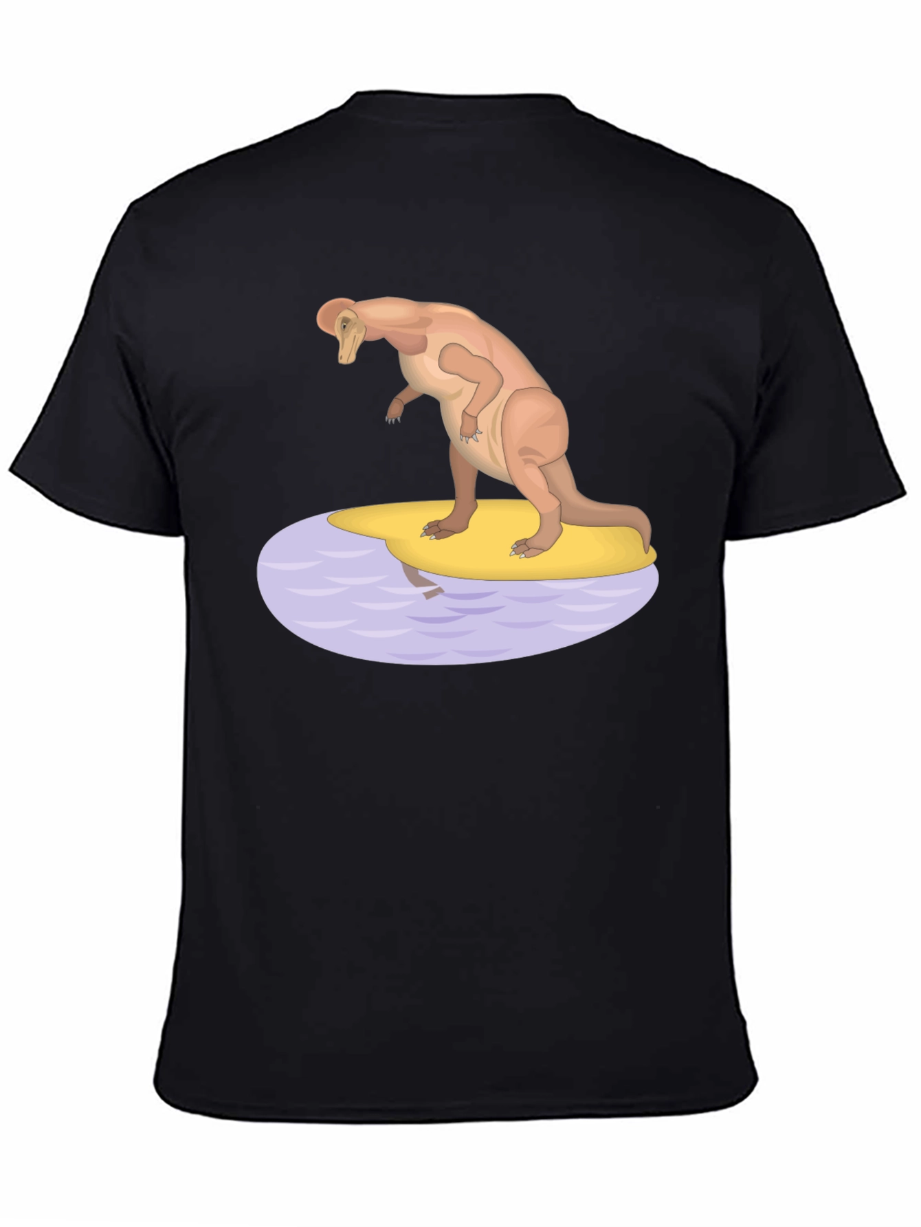 Dinosaur Surfing Graphic T-Shirt - Black