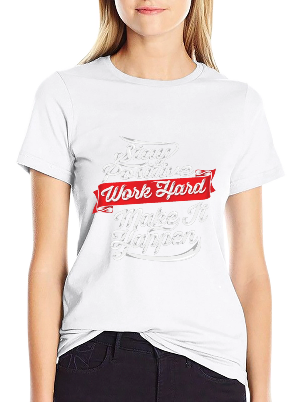 Motivational T-Shirt: Stay Positive Work Hard