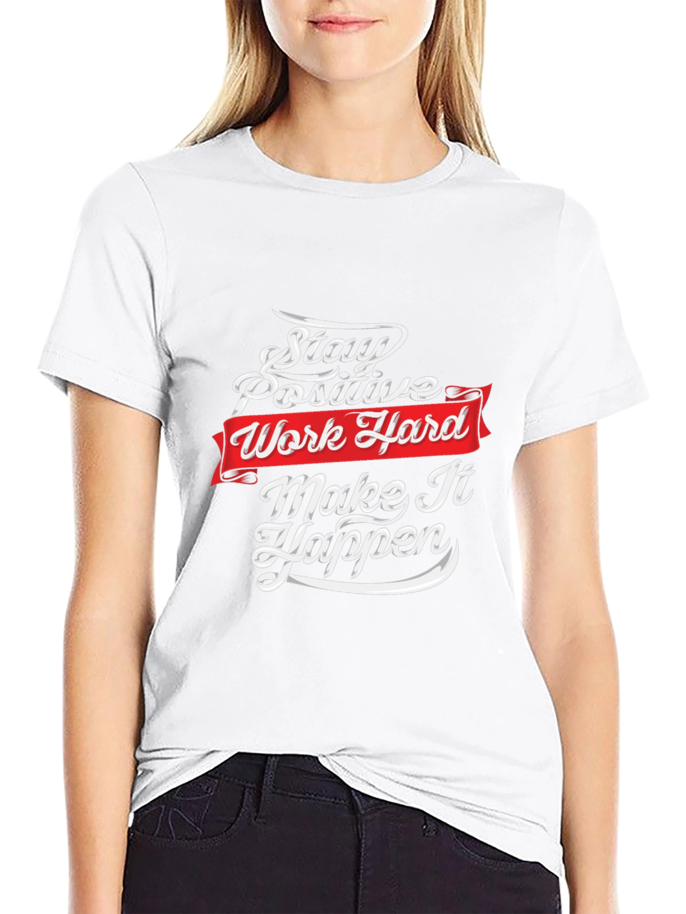 Motivational T-Shirt: Stay Positive Work Hard