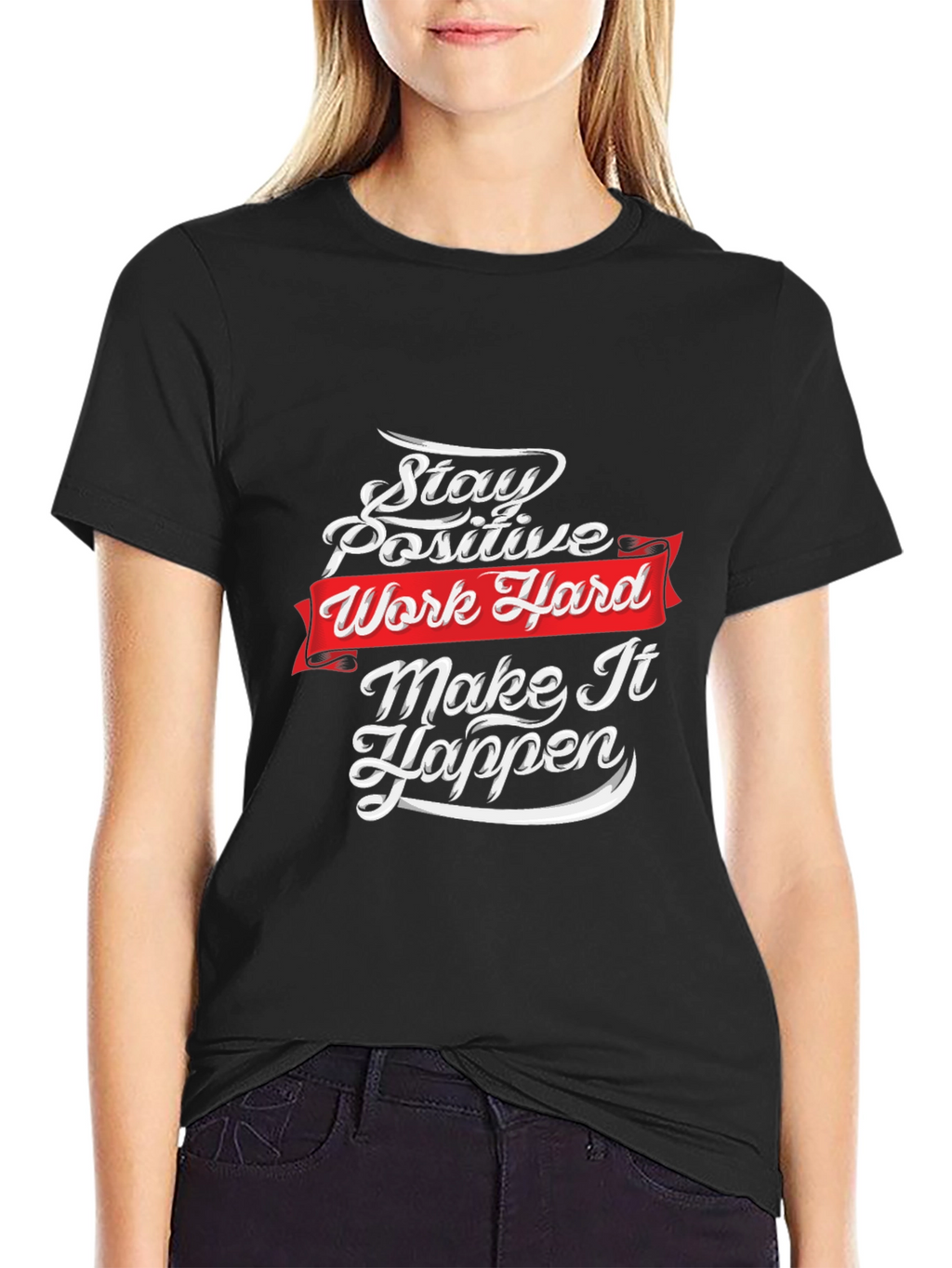 Motivational T-Shirt: Stay Positive Work Hard