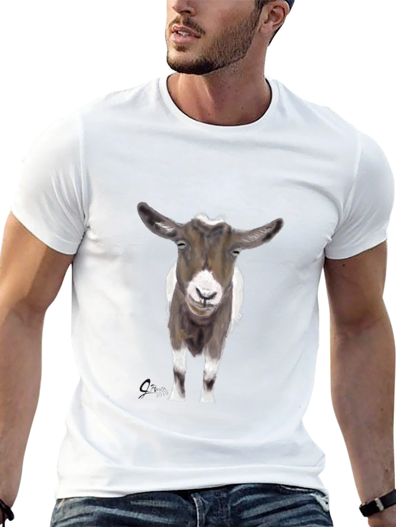 Goat Graphic Tee - Stylish Black Cotton T-Shirt