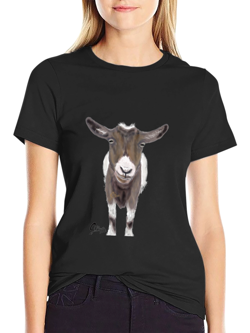 Goat Graphic Tee - Stylish Black Cotton T-Shirt