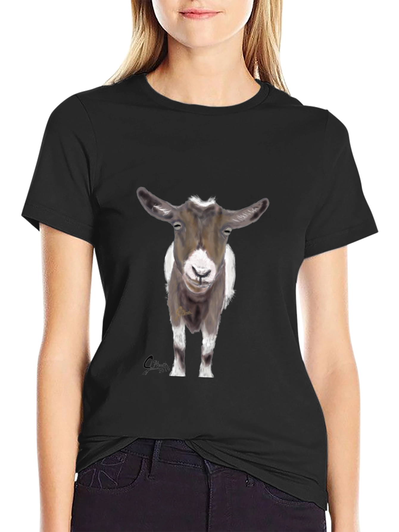 Goat Graphic Tee - Stylish Black Cotton T-Shirt