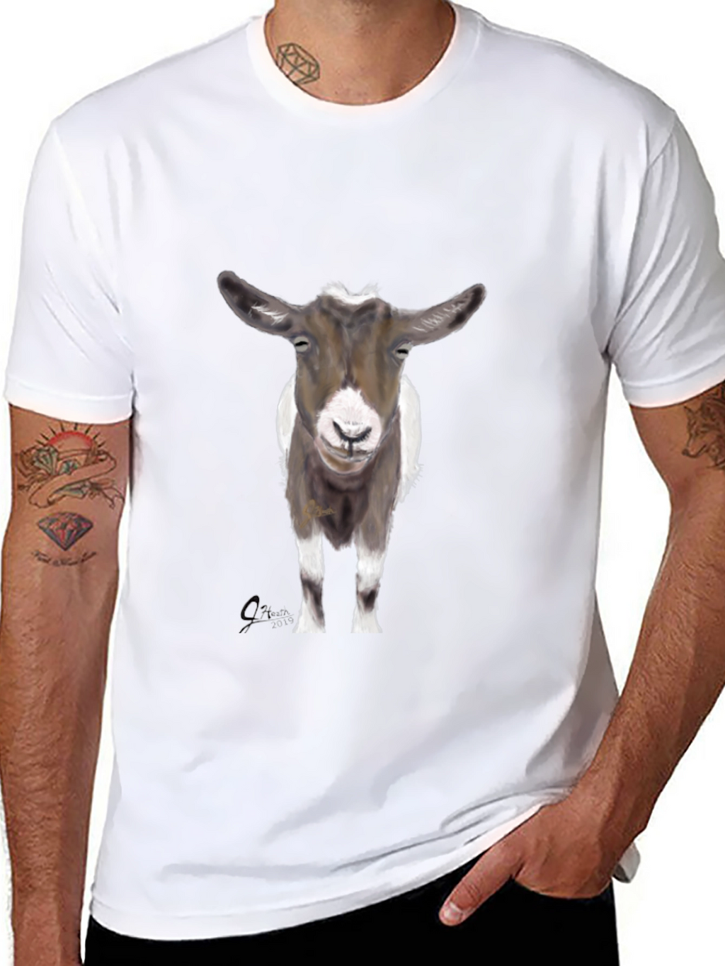 Goat Graphic Tee - Stylish Black Cotton T-Shirt