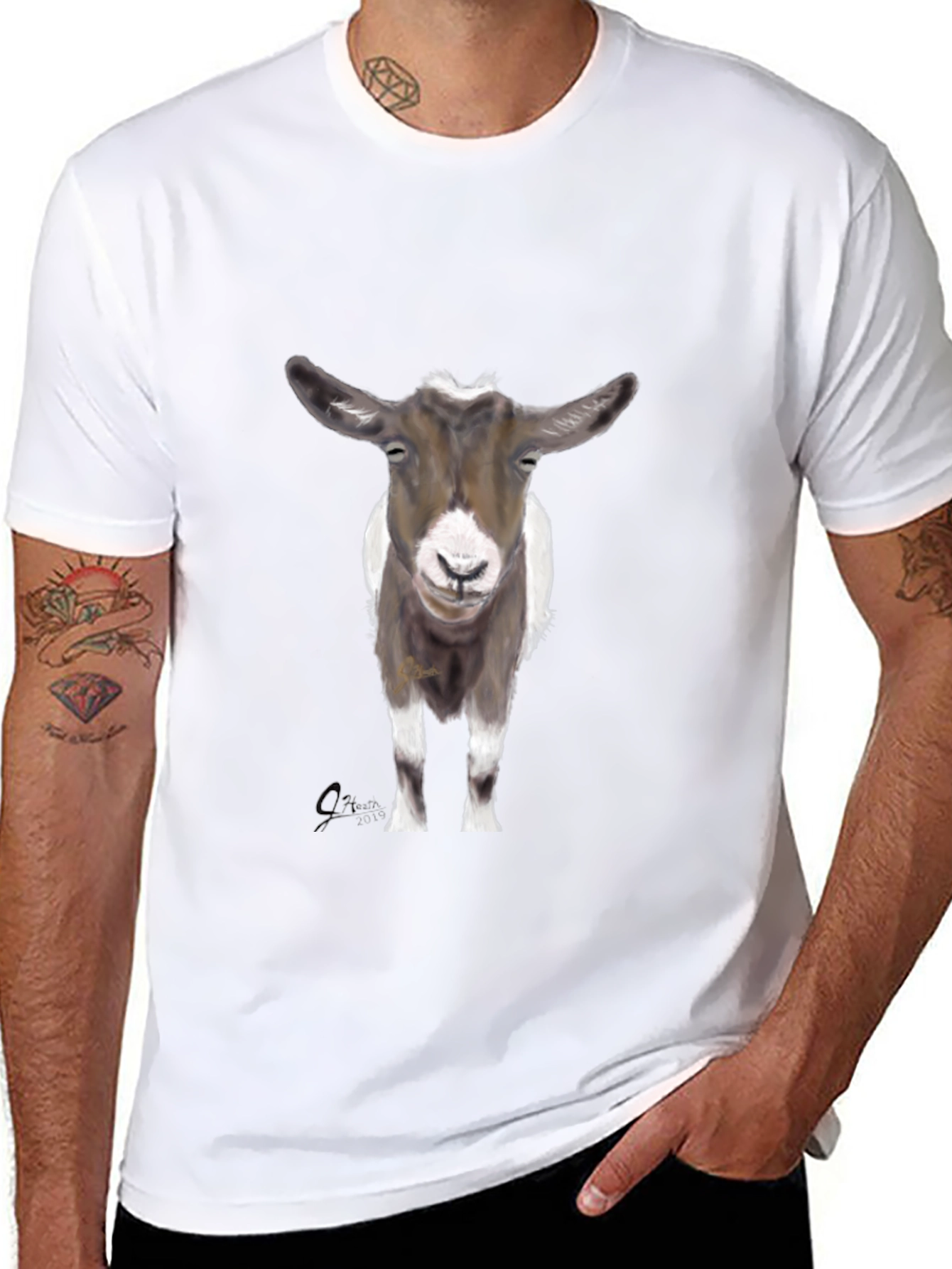Goat Graphic Tee - Stylish Black Cotton T-Shirt