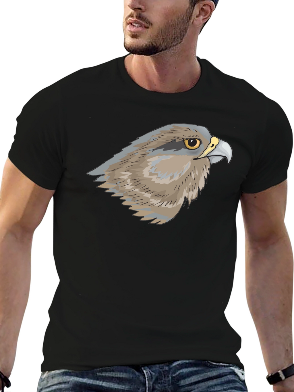 Cool Falcon Graphic T-Shirt - Black