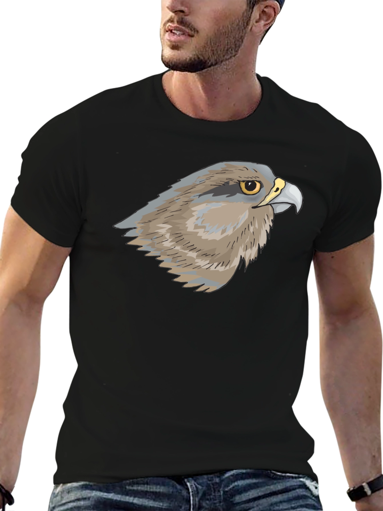 Cool Falcon Graphic T-Shirt - Black