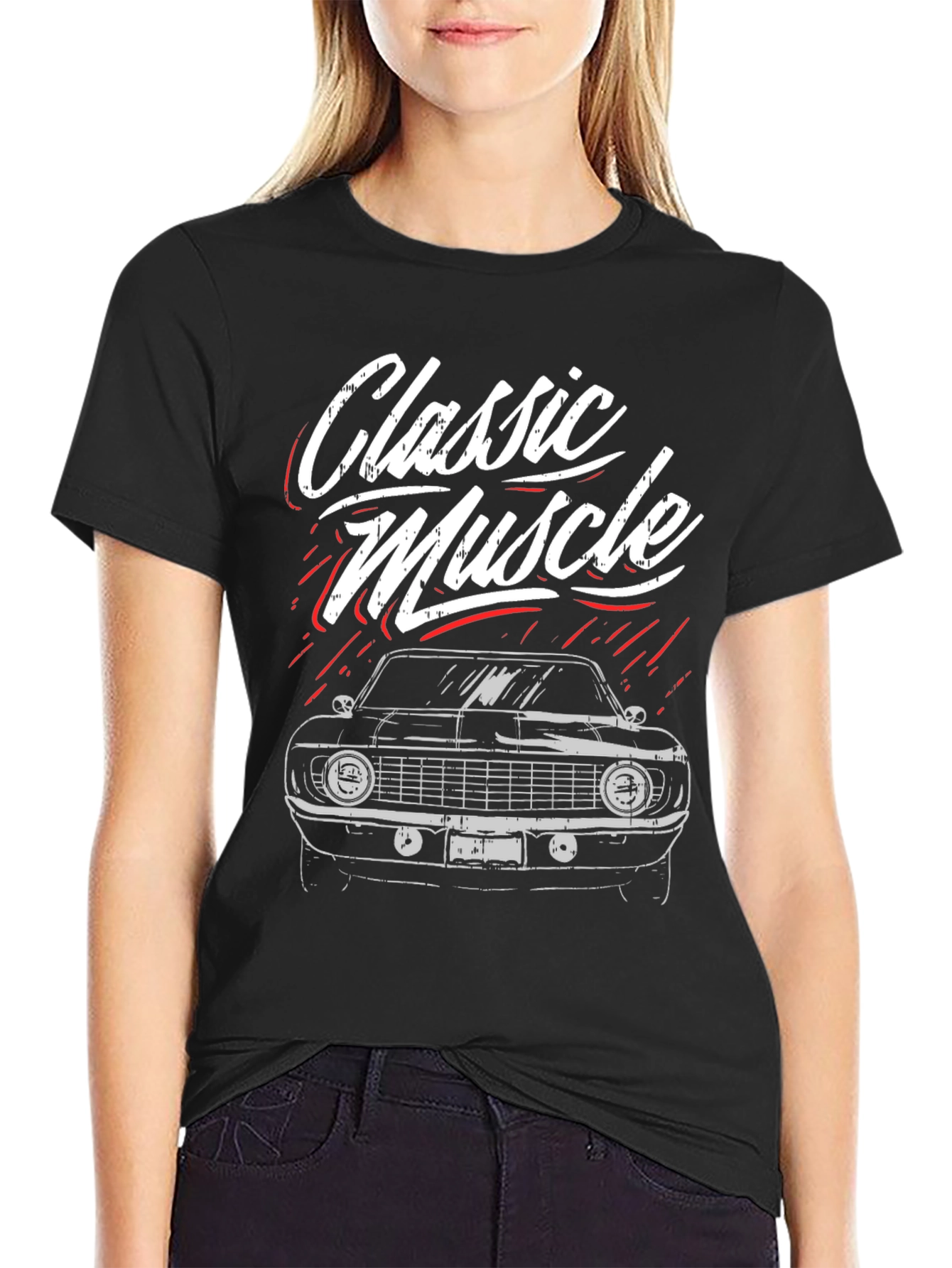 Classic Muscle Car Graphic Tee - Black