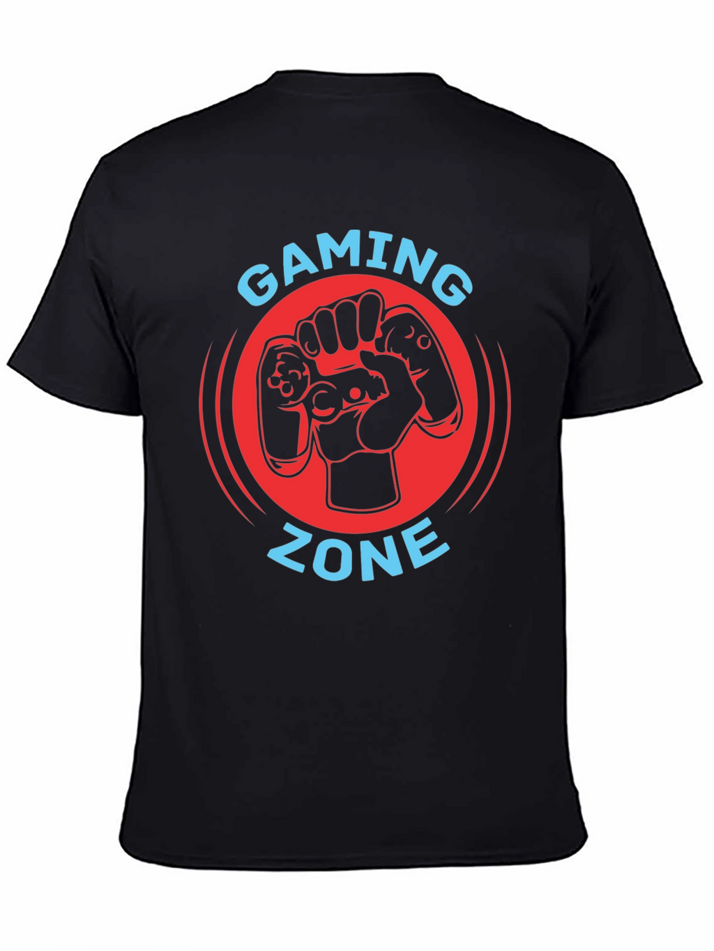 Gaming Zone Black T-Shirt - Gamer Controller Graphic Tee