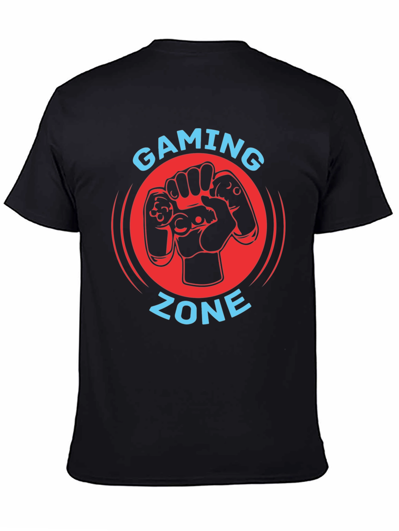 Gaming Zone Black T-Shirt - Gamer Controller Graphic Tee