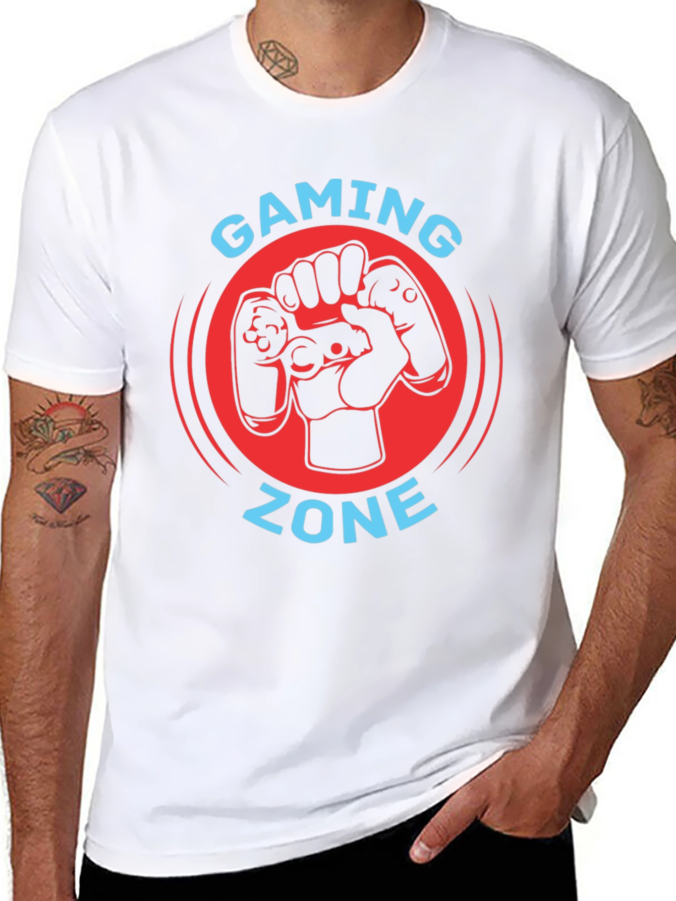 Gaming Zone Black T-Shirt - Gamer Controller Graphic Tee